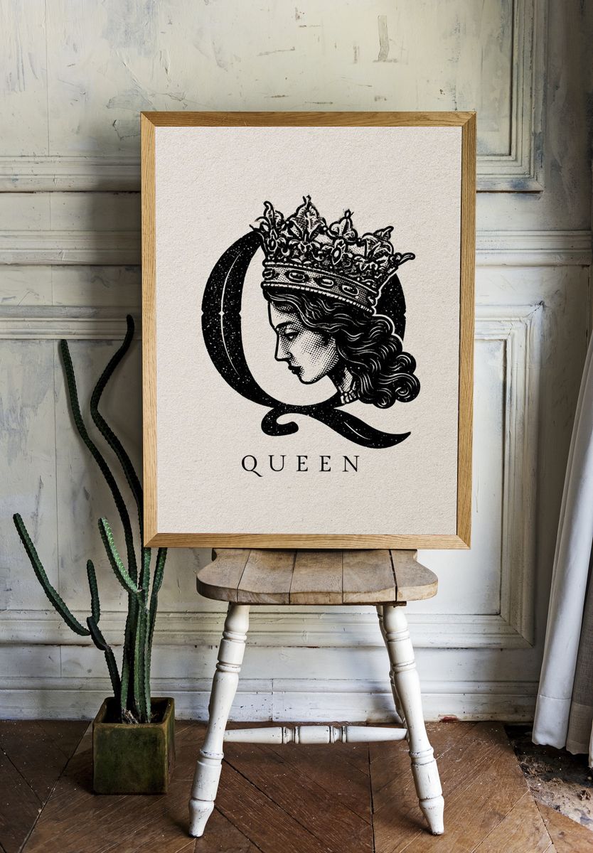 Queen Typography Poster. room preview