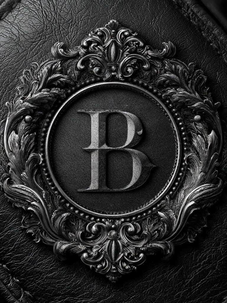 Ornate Monogram B Typography Print. poster detail