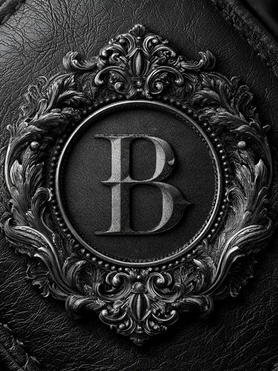 Ornate Monogram B Typography Print.
