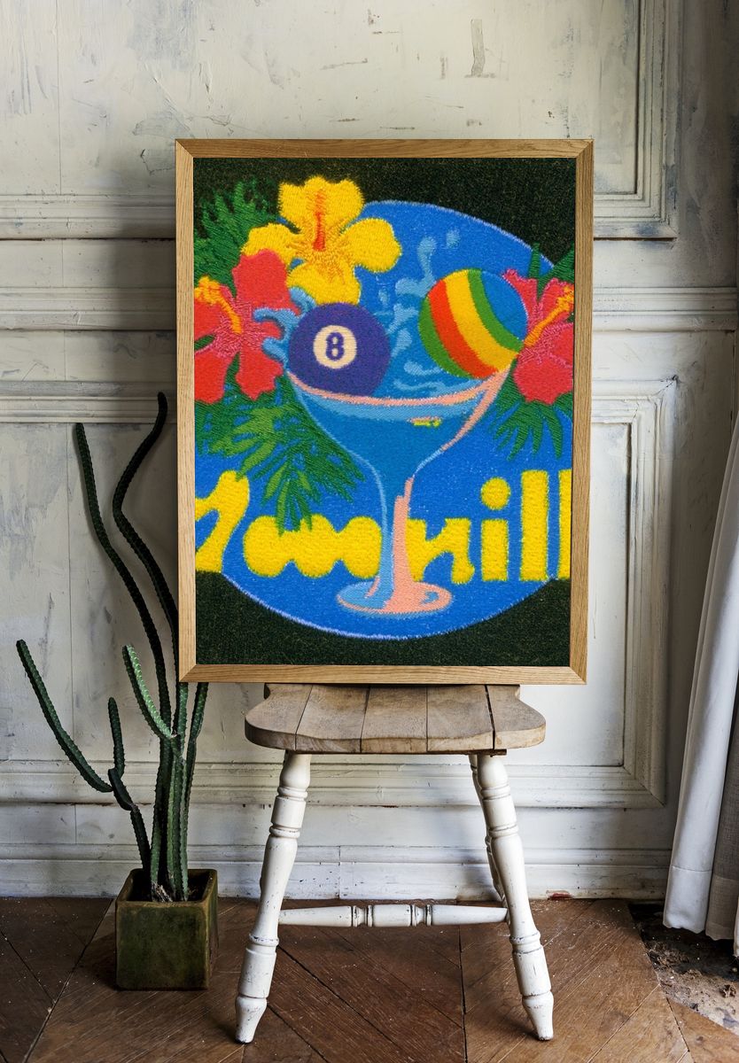 7th Chill Retro Typography Poster. room preview
