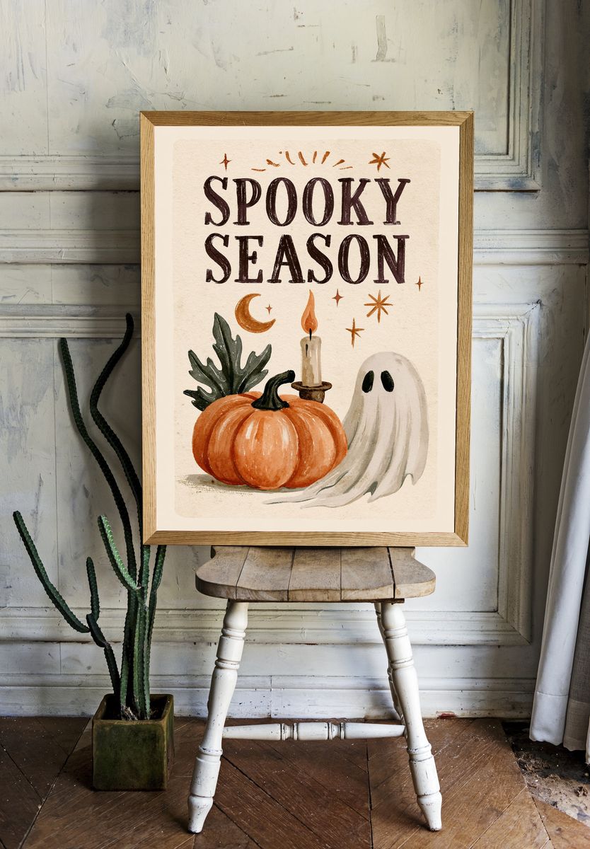 Spooky Season Halloween Print. room preview