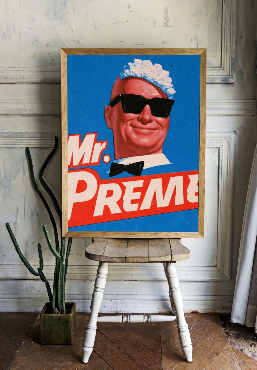Mr. Preme Retro Typography Poster. room preview