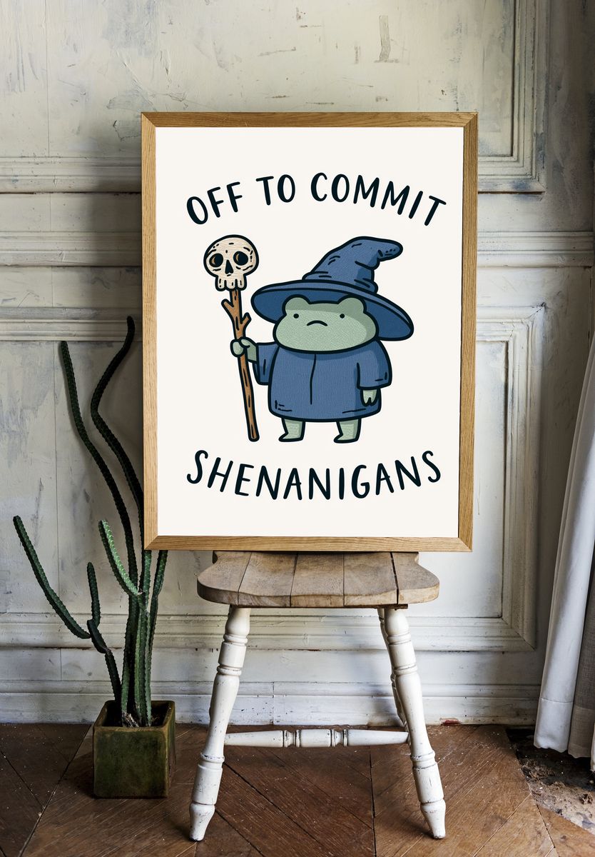 Off to Commit Shenanigans Typography Print. room preview