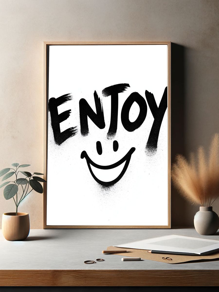 Enjoy Smile Typography Poster. — room view 2