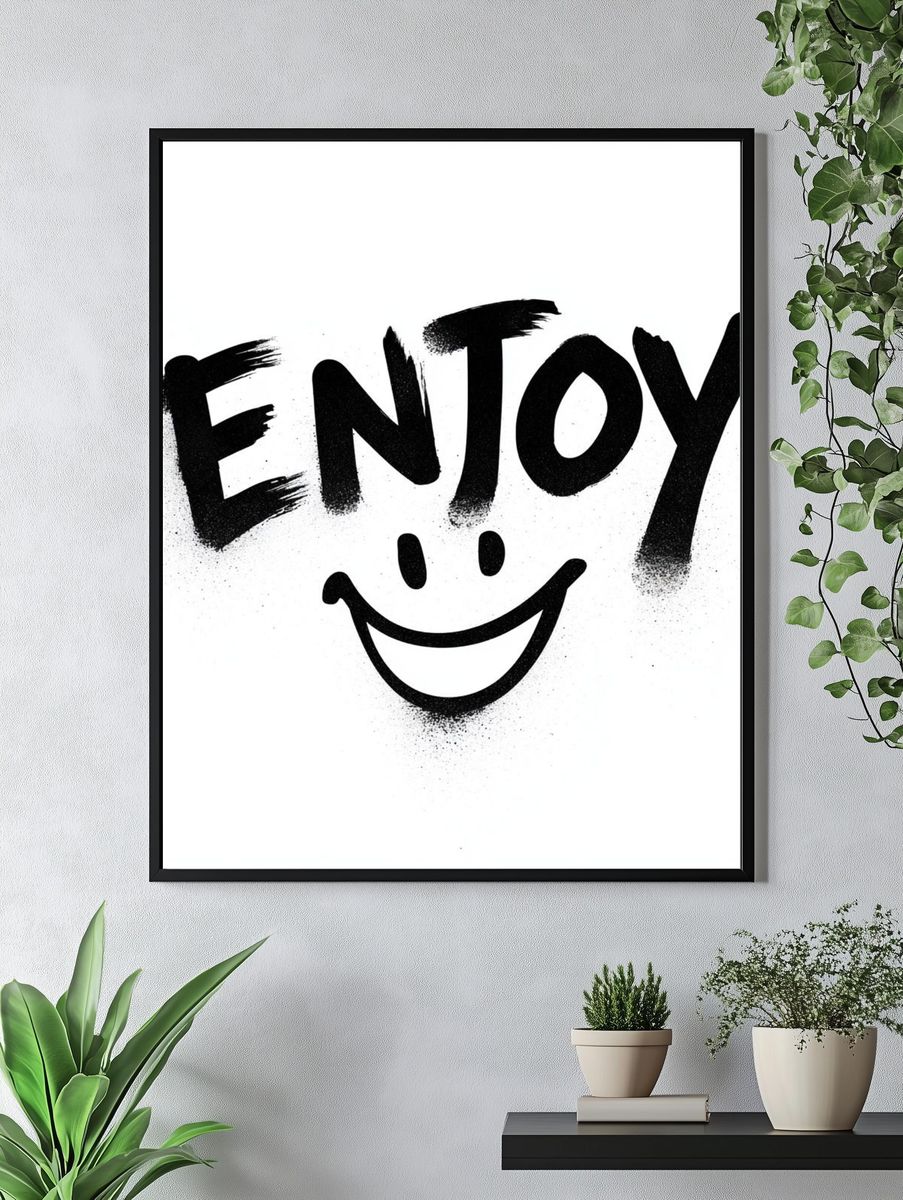 Enjoy Smile Typography Poster. — room view 4