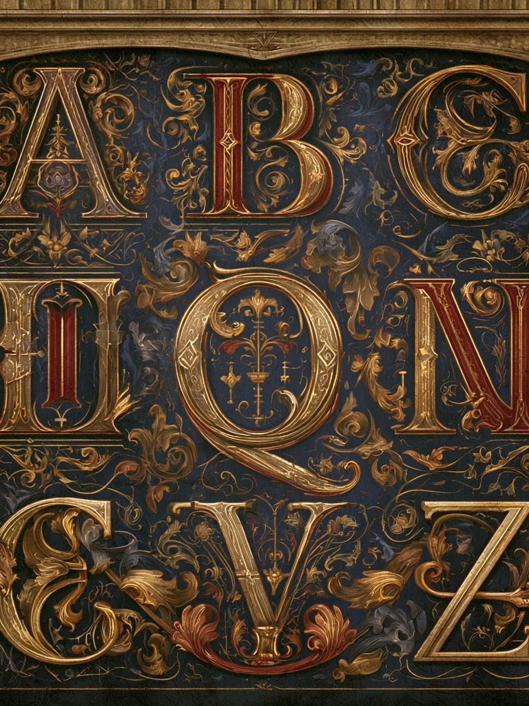 Ornate ABC Typography Poster. poster detail
