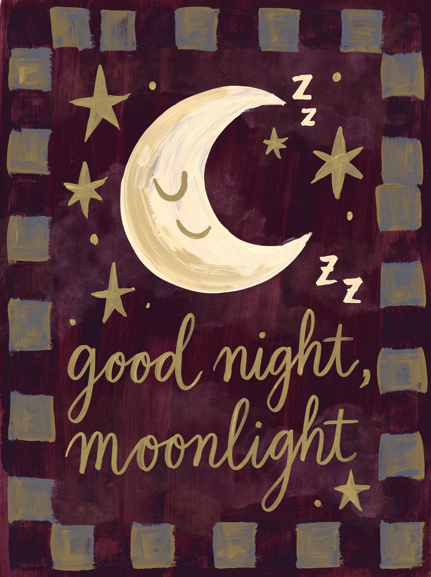 Good Night Moonlight Typography Poster. poster — typography art