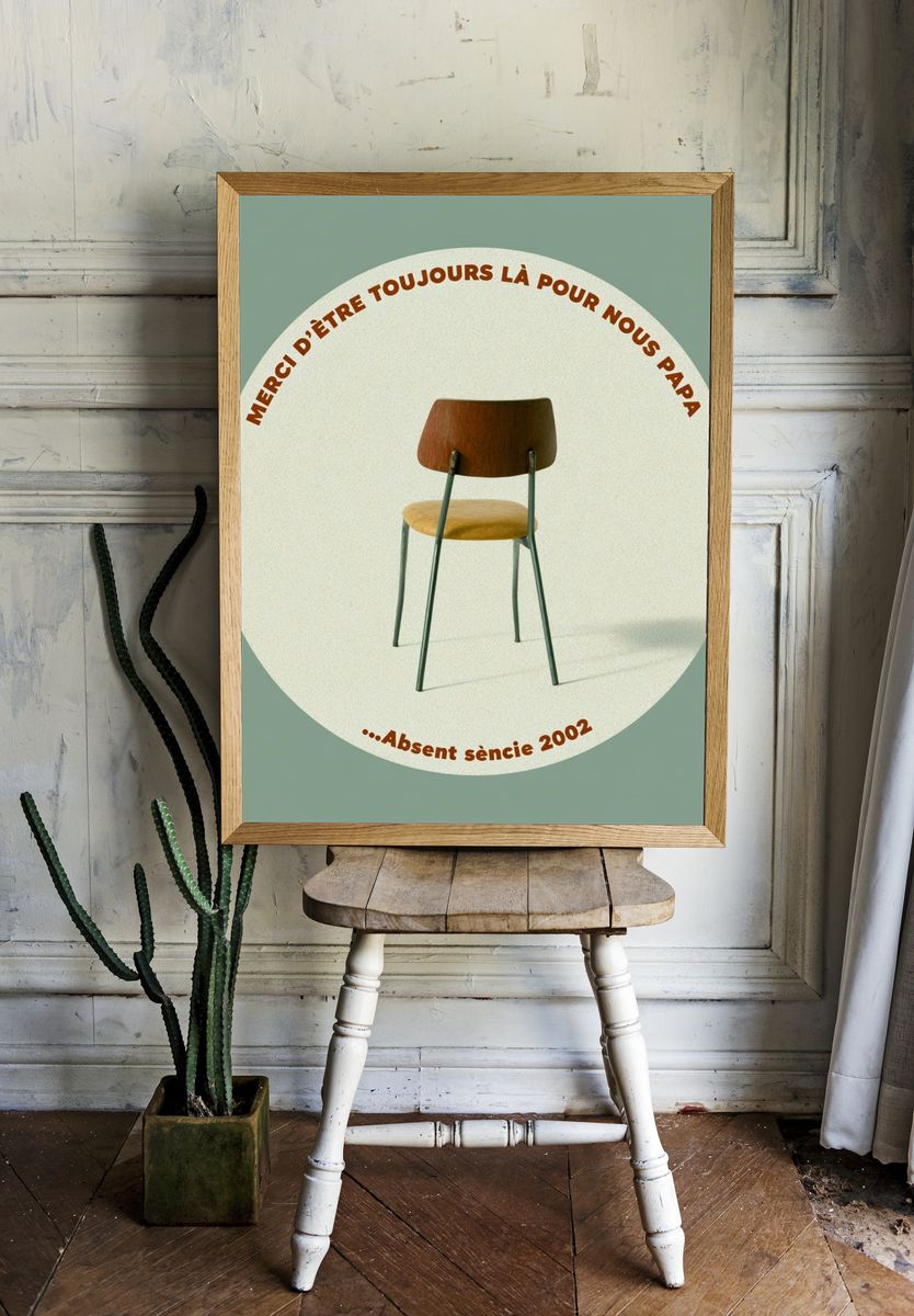 Empty Chair Memorial Typography Poster. room preview