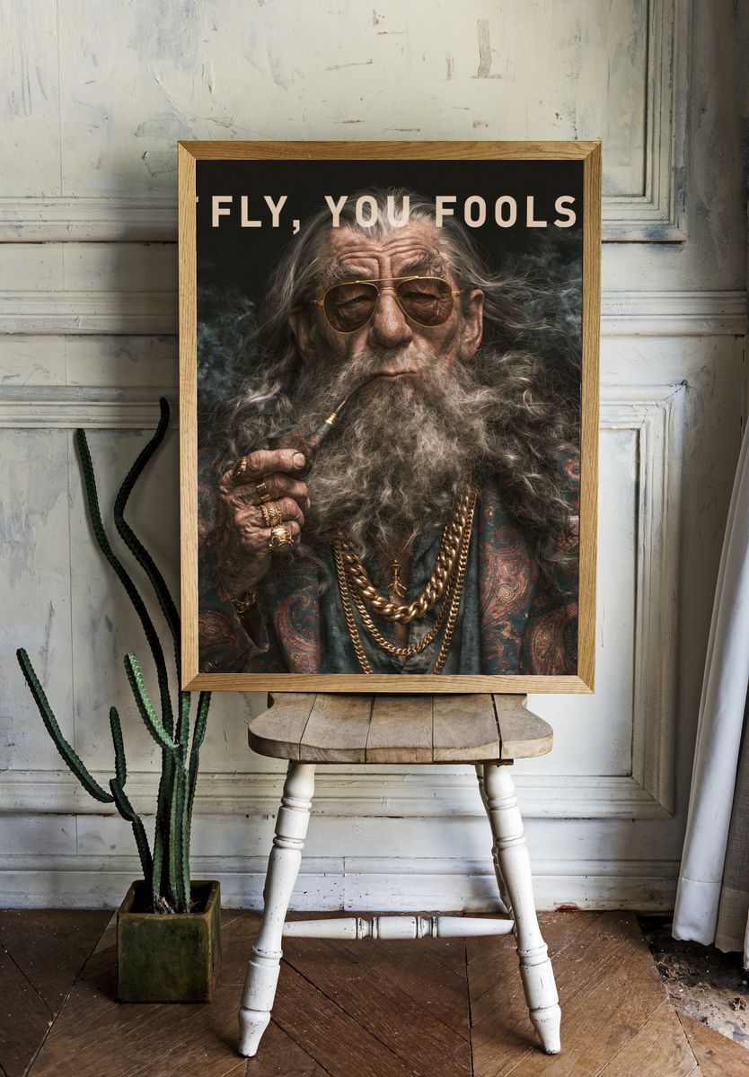 Fly, You Fools Typography Print. room preview