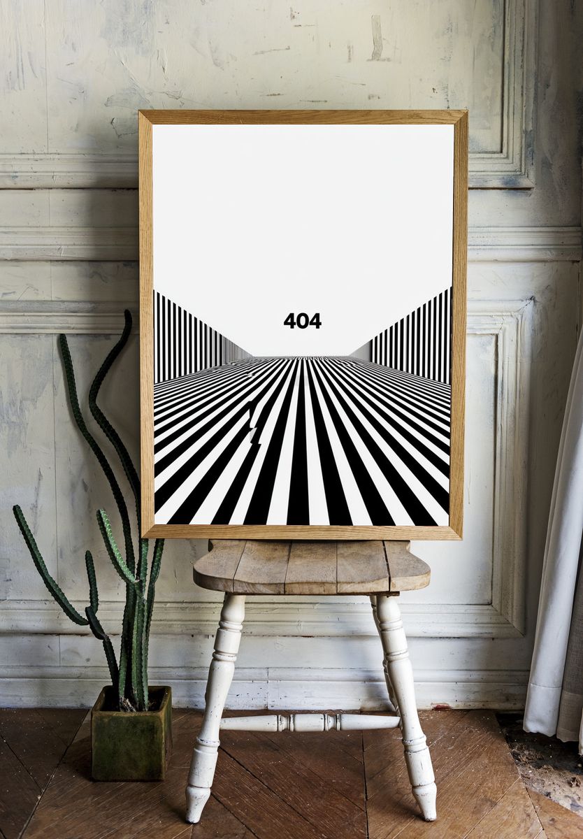 404 Optical Illusion Poster. room preview