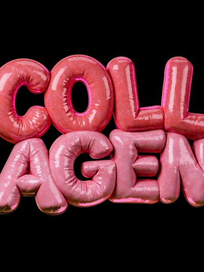 Collagen Pink Typography Poster.