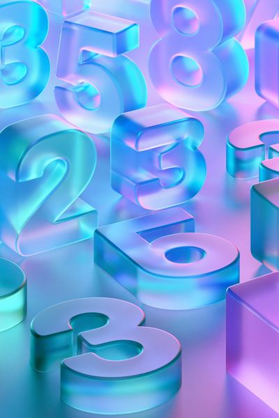 Neon 3D Numbers Typography Poster. poster print