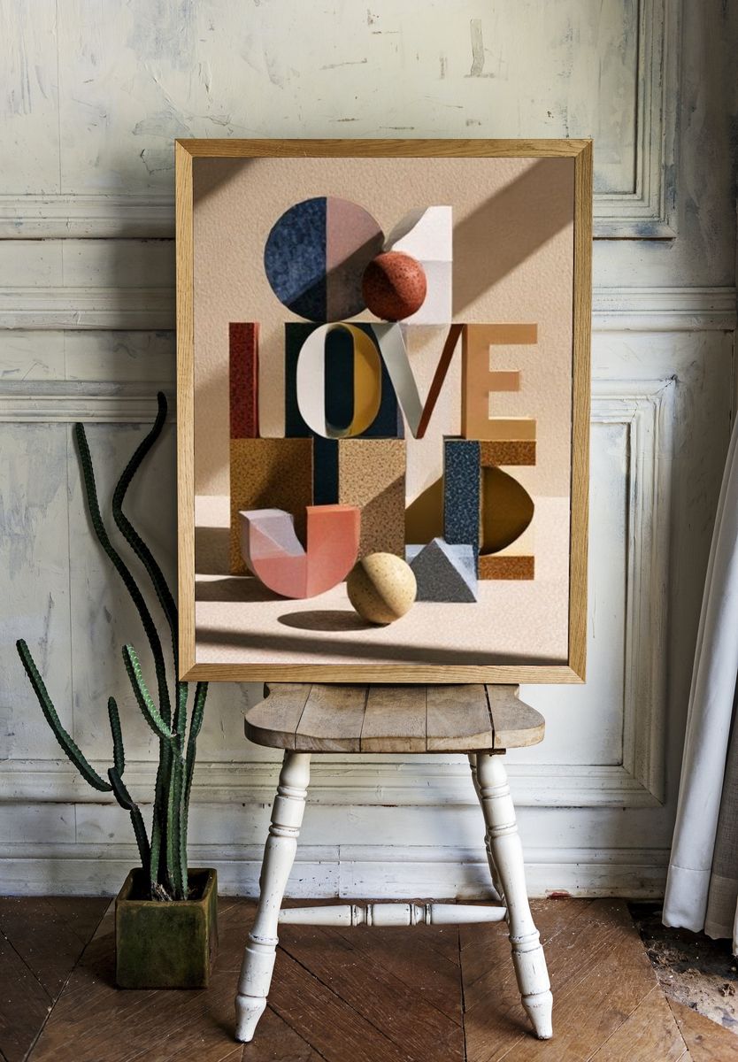 Love Letters Abstract Poster. room preview