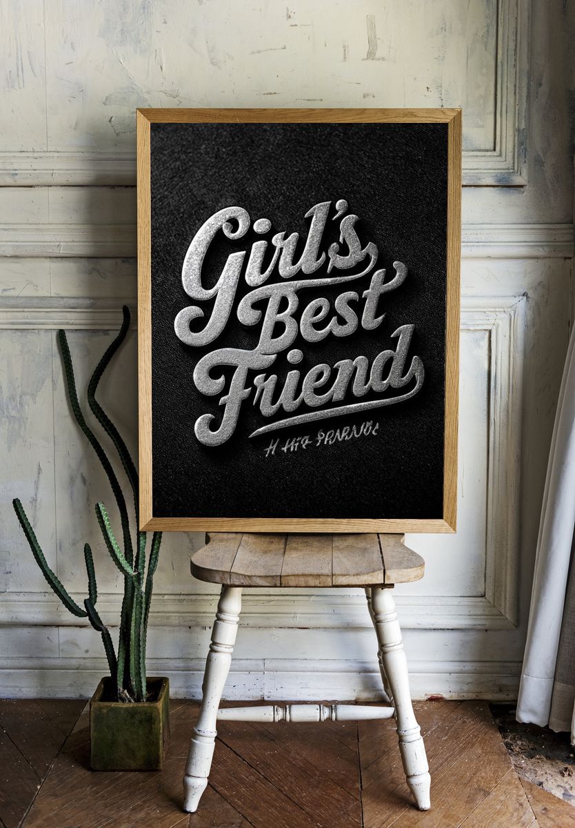 Girl's Best Friend Typography Poster. room preview