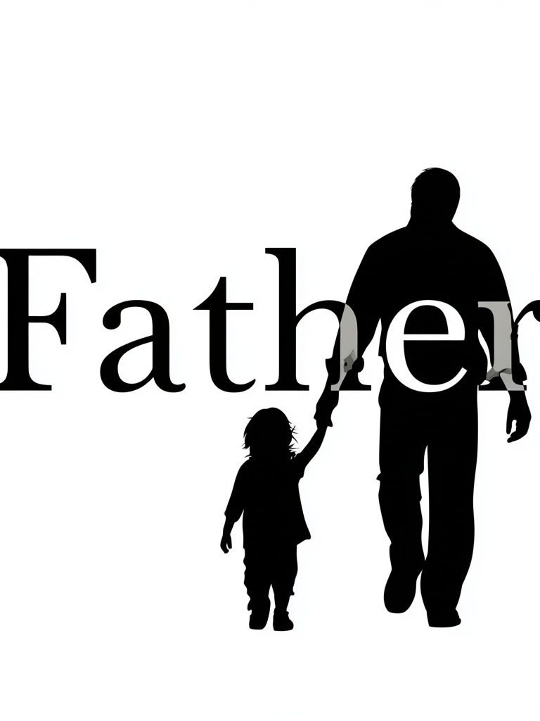 Father Silhouette Typography Poster. poster detail