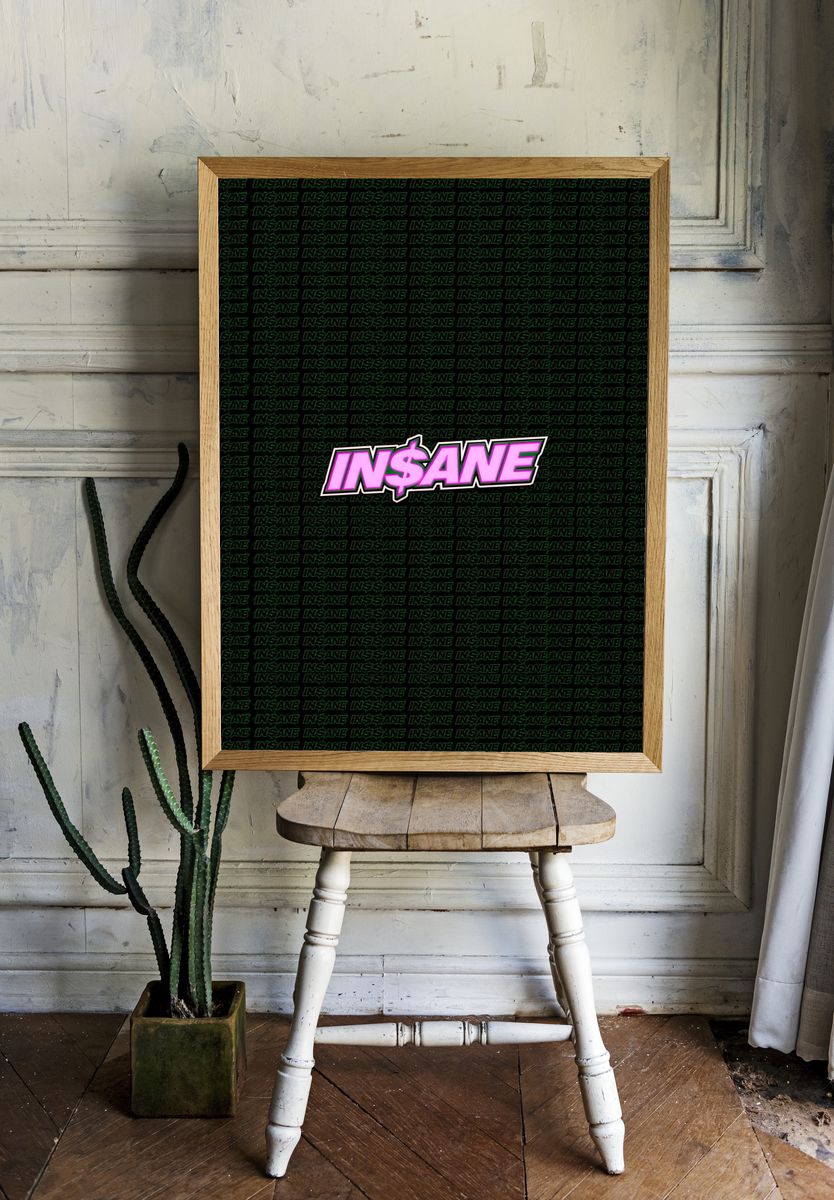 INSANE Typography Poster. room preview