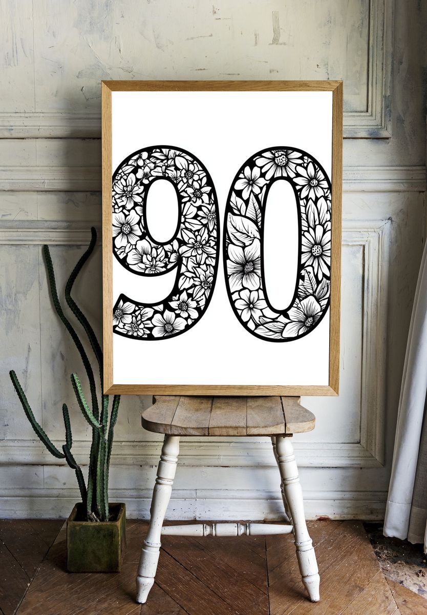 Floral 90 Poster. room preview