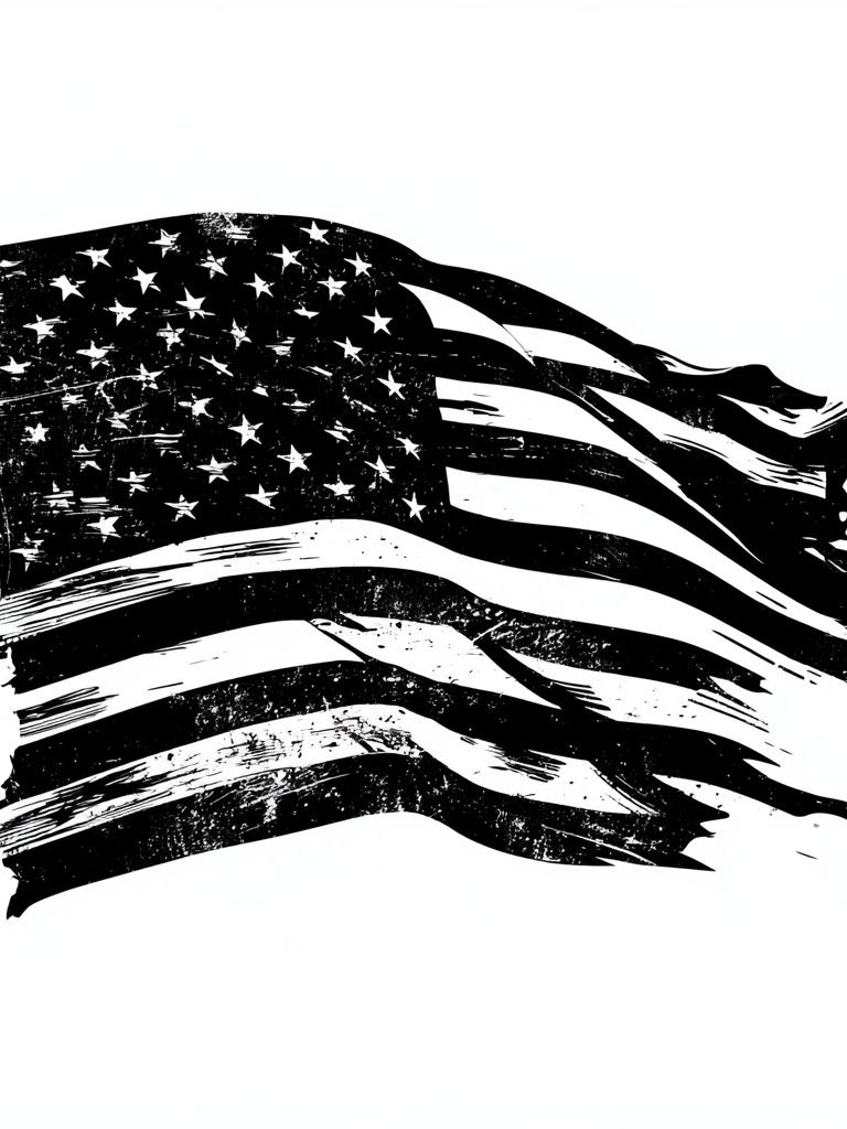 Distressed American Flag Typography Poster. poster — typography art
