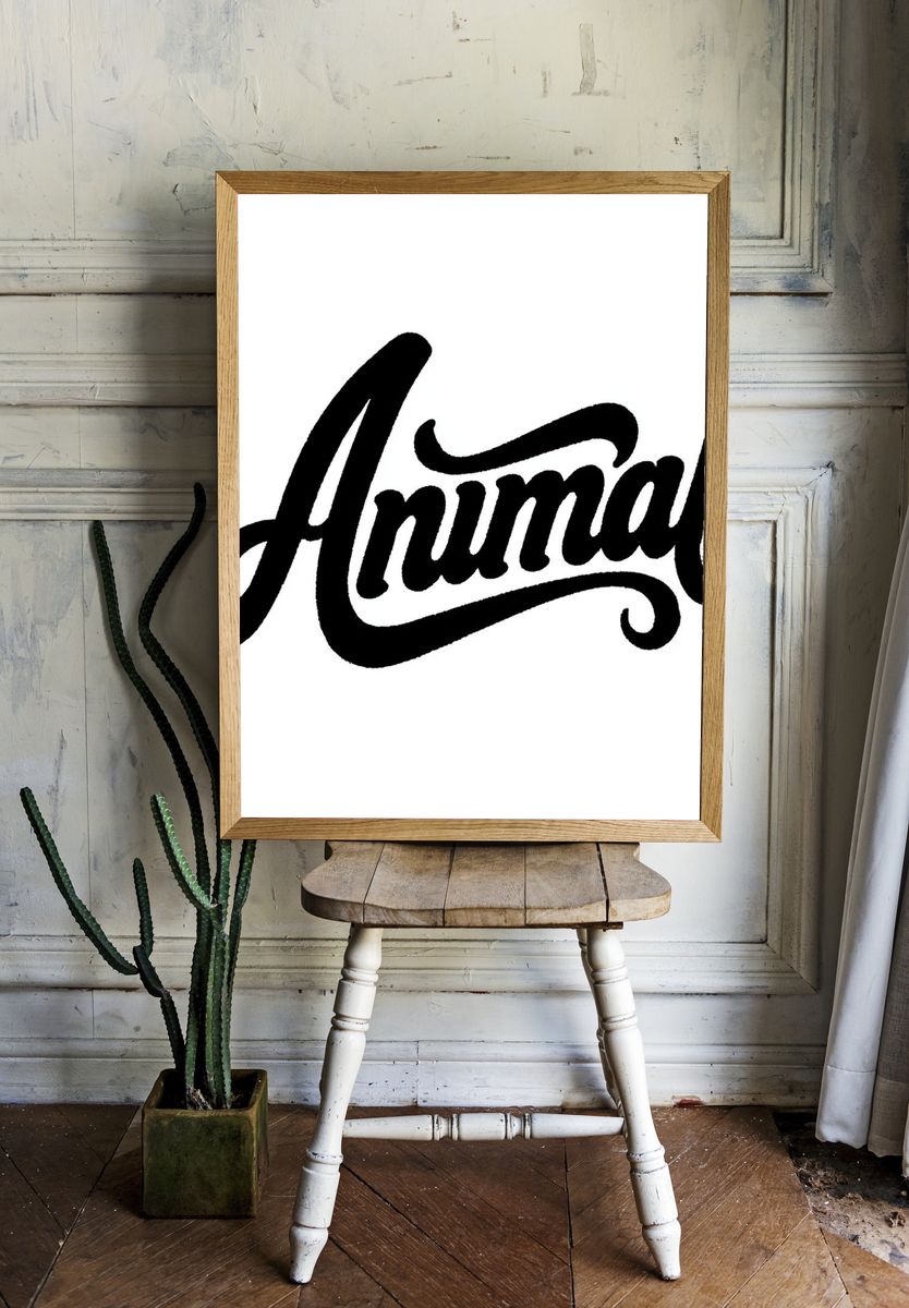 Animal Script Typography Poster. room preview