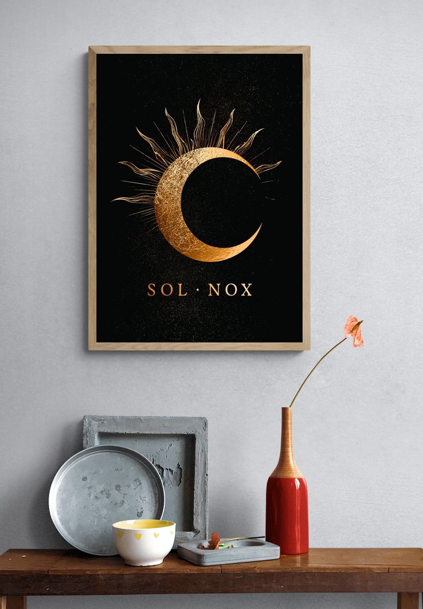Sol Nox Celestial Typography Poster. — room view 3