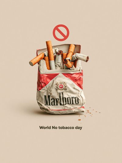 World No Tobacco Day Typography Poster.