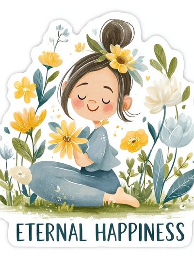 Eternal Happiness Typography Poster.