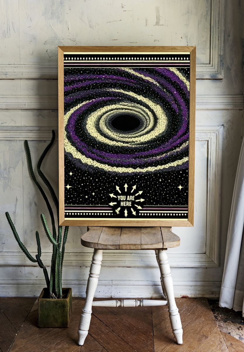 Cosmic Spiral Typography Poster. room preview