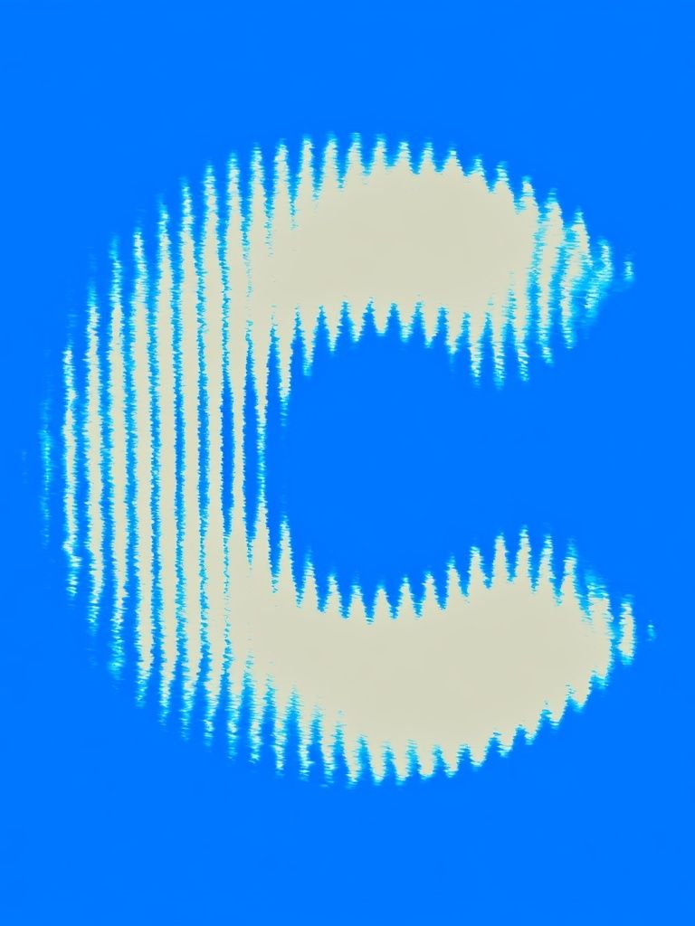 Blue C Glitch Abstract Poster. poster detail
