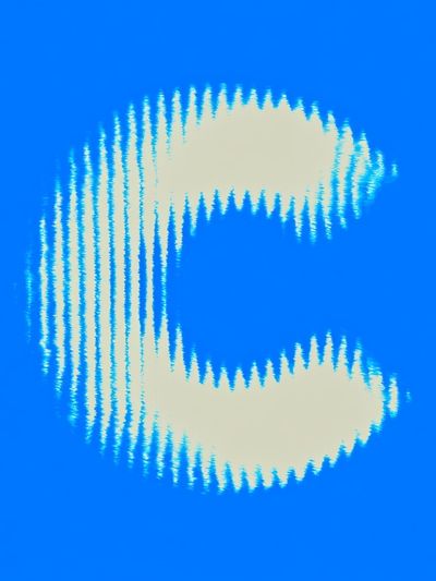 Blue C Glitch Abstract Poster.