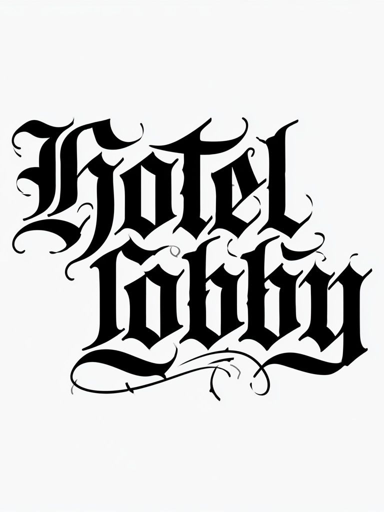 Hotel Lobby Gothic Typography Poster. poster detail