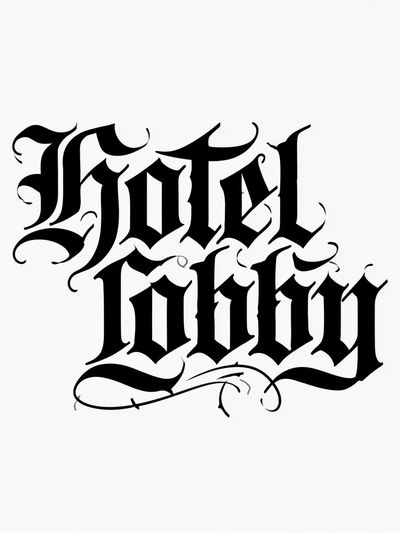 Hotel Lobby Gothic Typography Poster.