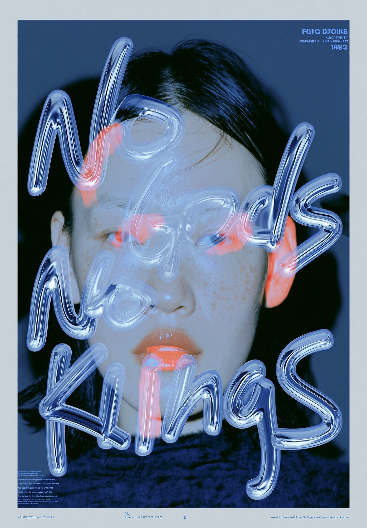 Neon Face Typography Poster. poster detail