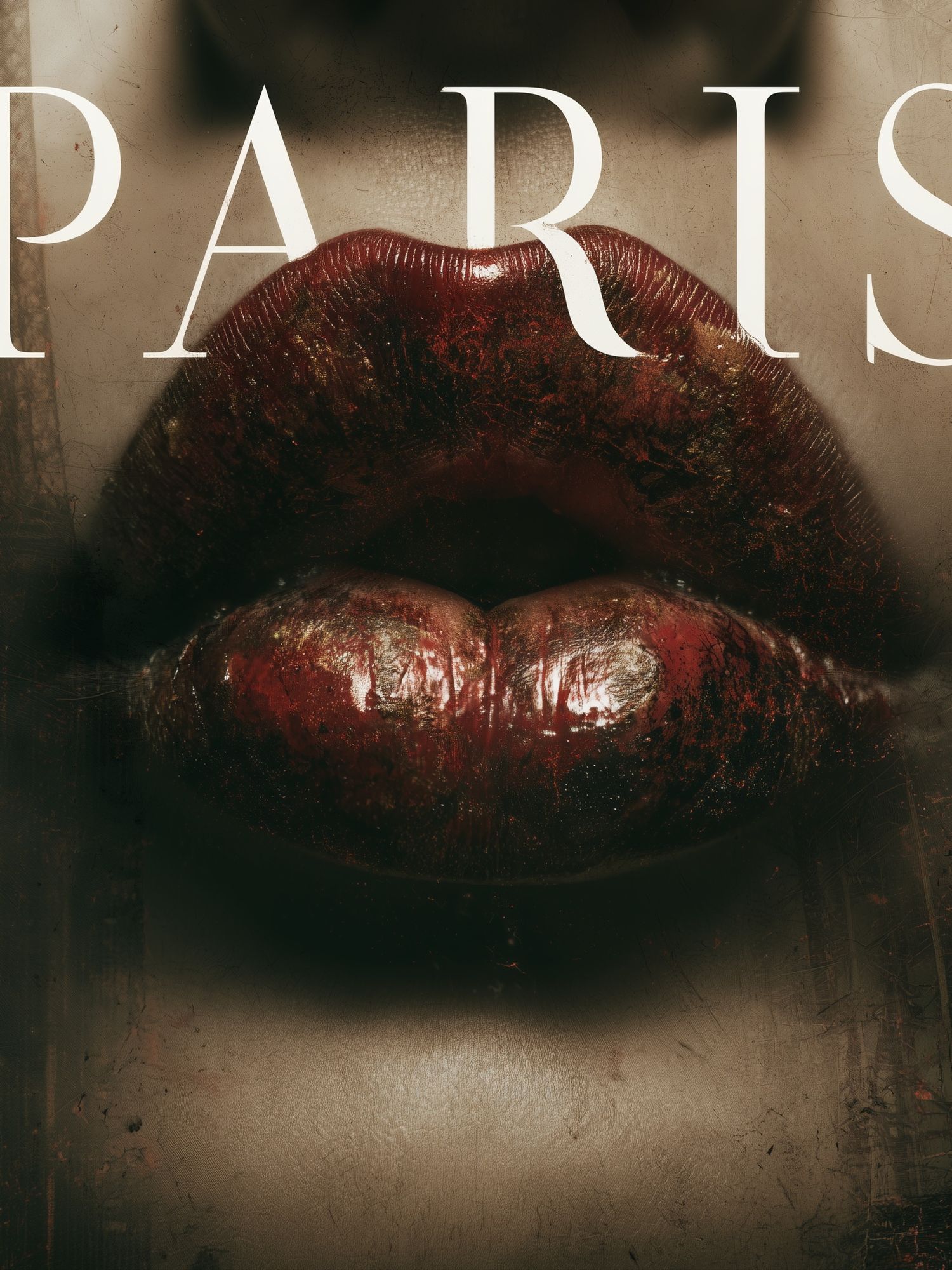 Paris Lips Typography Poster. poster detail