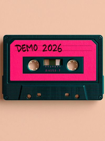 Demo 2026 Cassette Typography Poster.