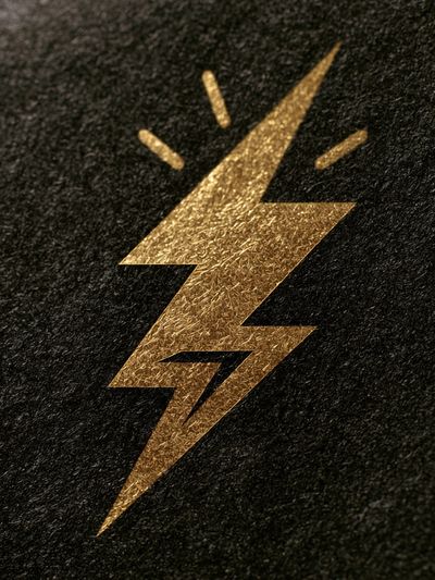 Gold Lightning Bolt Typography Poster.