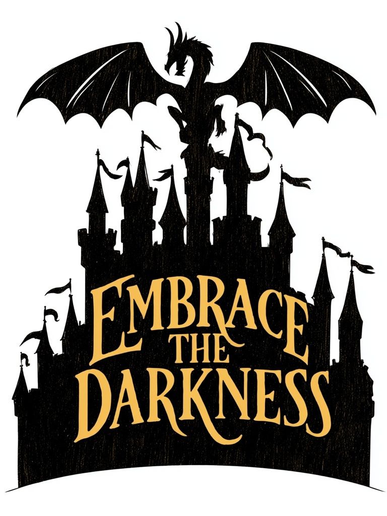 Embrace the Darkness Gothic Typography Poster. poster detail