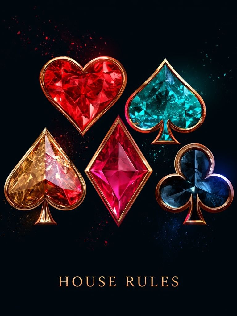 House Rules Playing Cards Typography Poster. poster detail