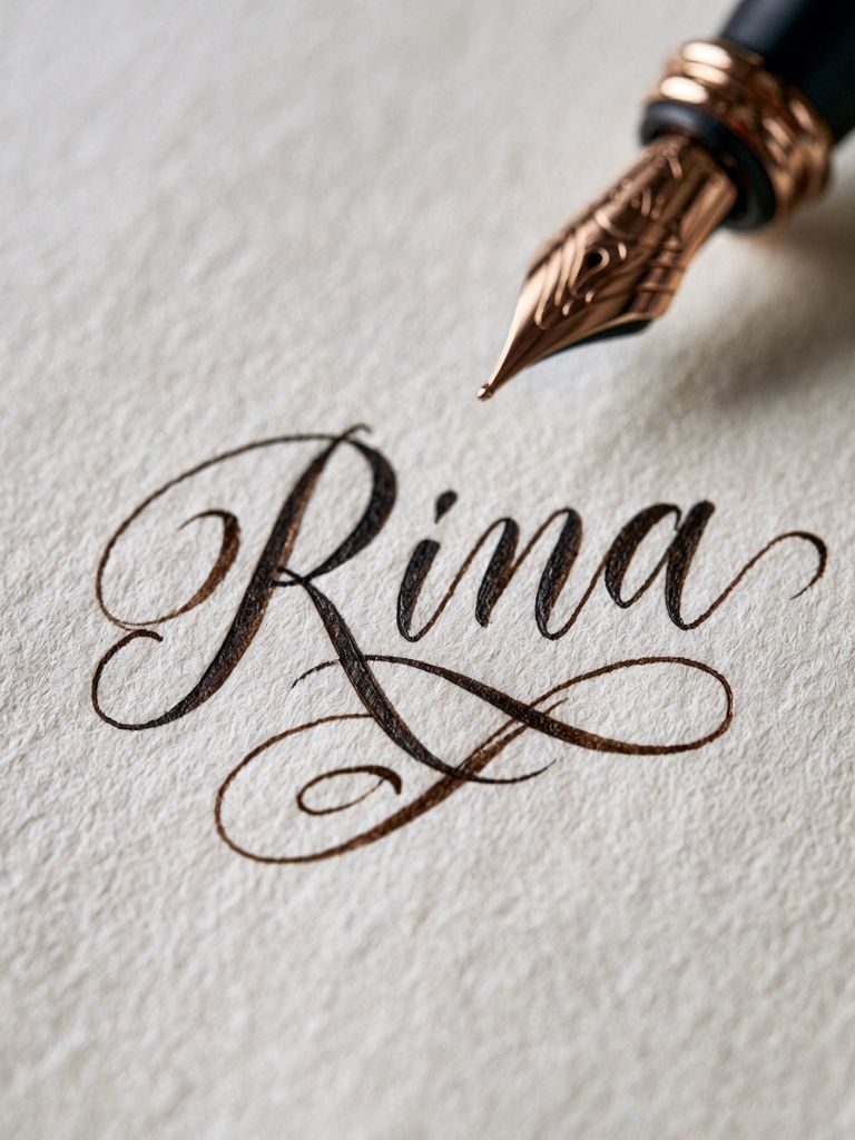 Rina Calligraphy Typography Poster. poster — typography art