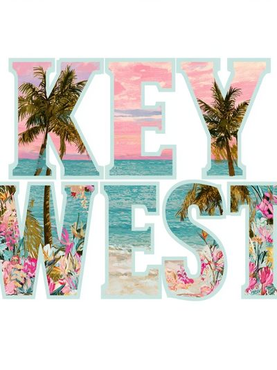 Key West Tropical Typography Poster. poster