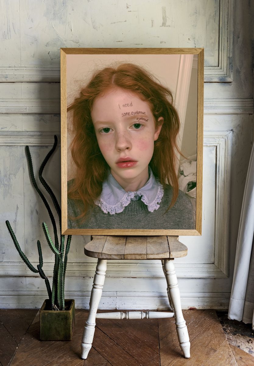 Surreal Portrait Typography Poster. room preview