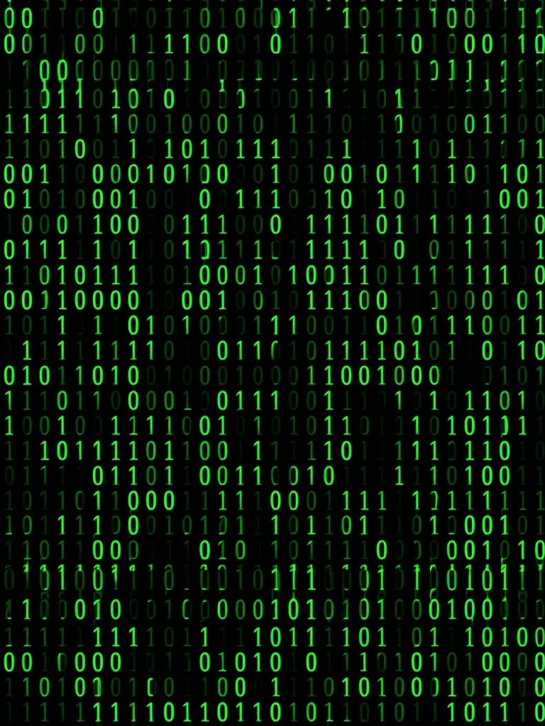 Green Binary Code Typography Poster. poster detail