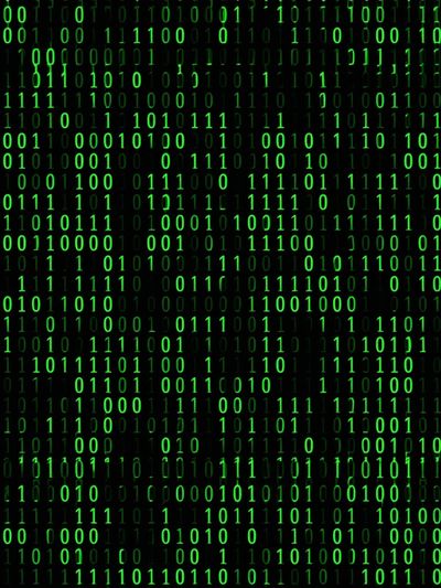 Green Binary Code Typography Poster.
