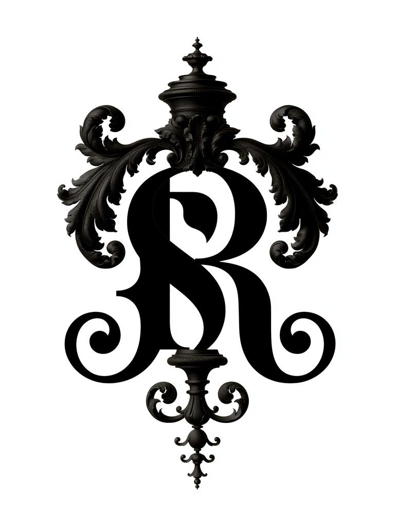 Ornate Monogram R Poster. poster — typography art