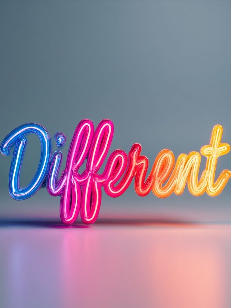 Different Neon Typography Poster. poster — typography art