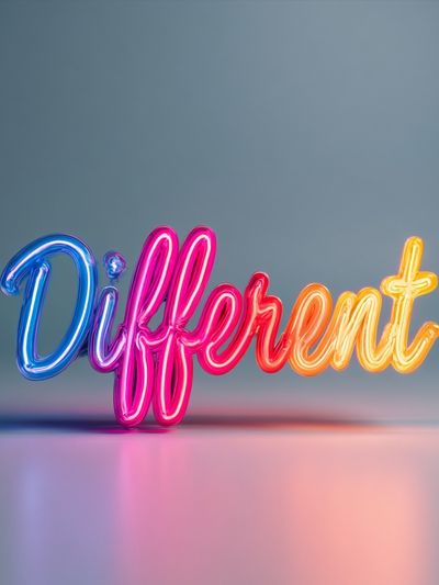 Different Neon Typography Poster.
