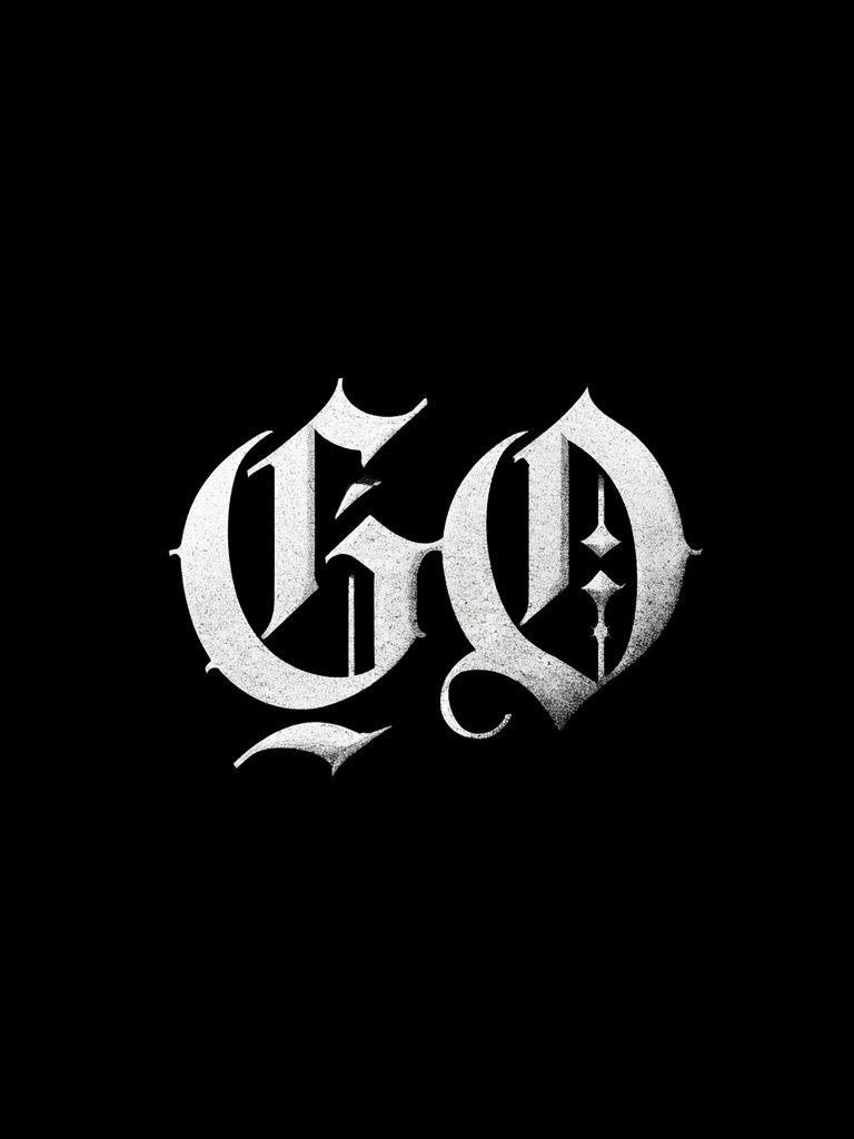 Gothic GO Monogram Typography Poster. poster detail