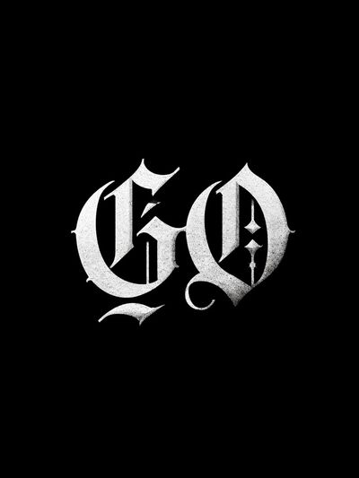 Gothic GO Monogram Typography Poster. poster
