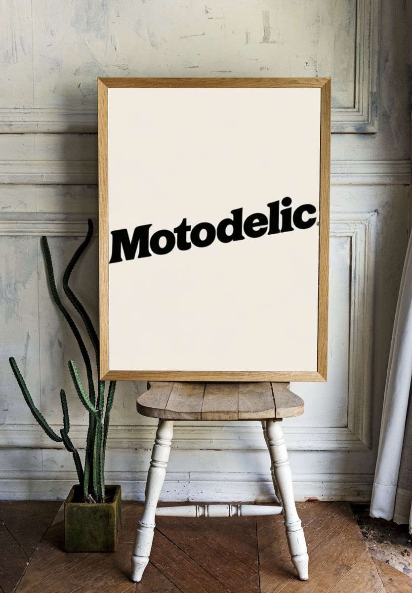 Motodelic Typography Poster. room preview