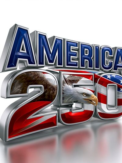 America 250 Patriotic Typography Poster.