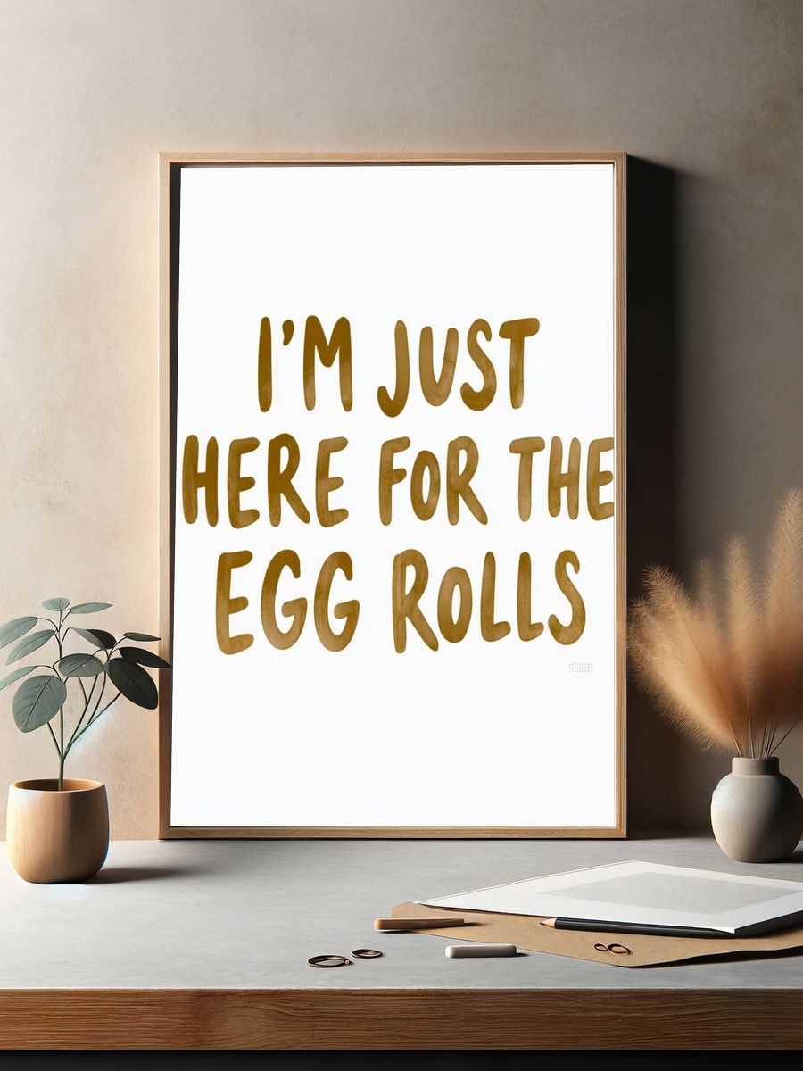 Egg Rolls Typography Poster. — room view 2
